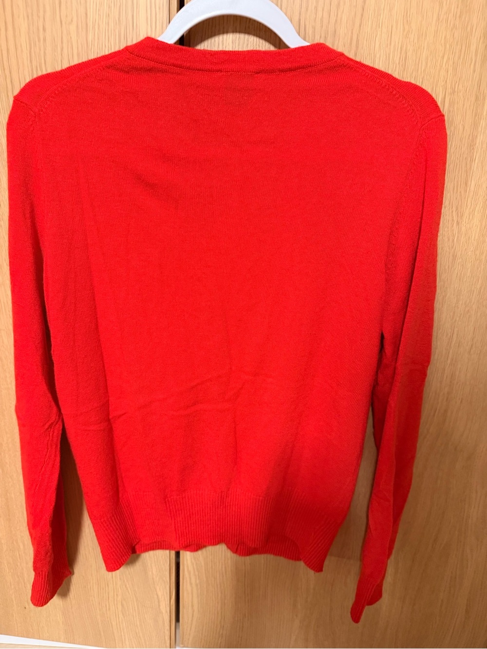 Calvin Klein Women's Red Button-Front Wool Blend Cardigan Sweater - Picture 3 of 6
